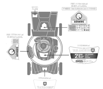 Part Location Diagram of 777D23334 Husky LABEL-MWR FRONT CO